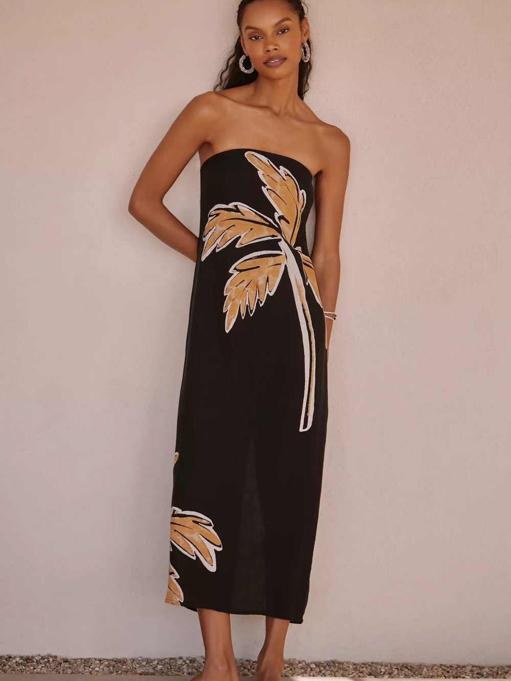 LouLou Avenue Strapless Midi Dress from Anthropologie